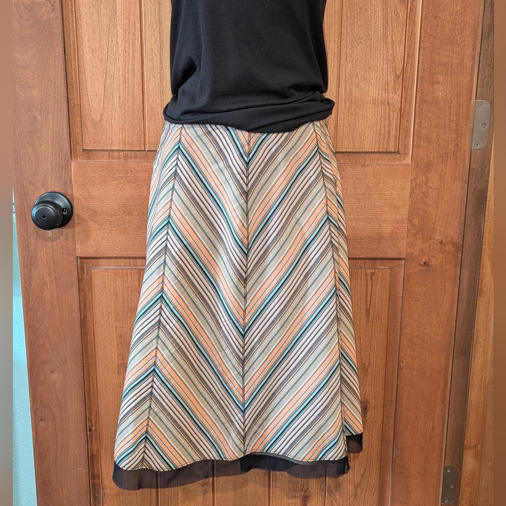 Kate Landry Multicolor Chevron A-Line Skirt